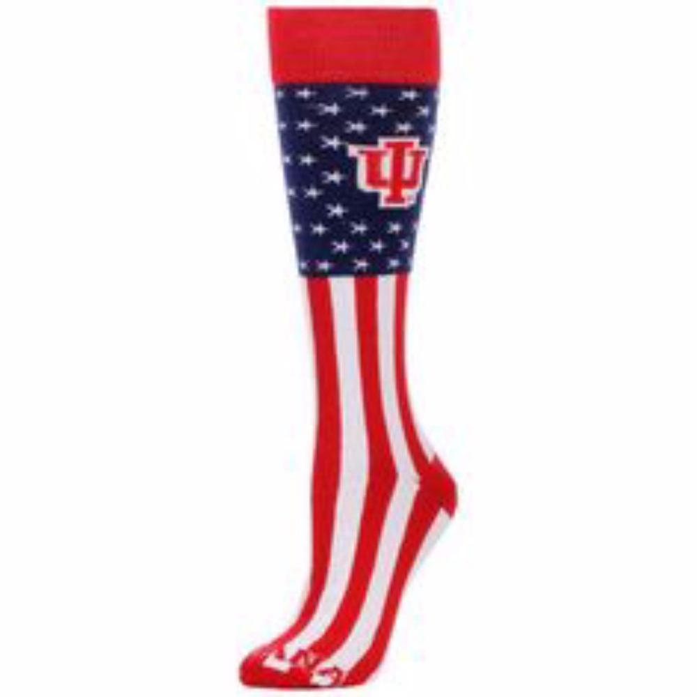 Indiana University Flagtop Socks. Never been worn.